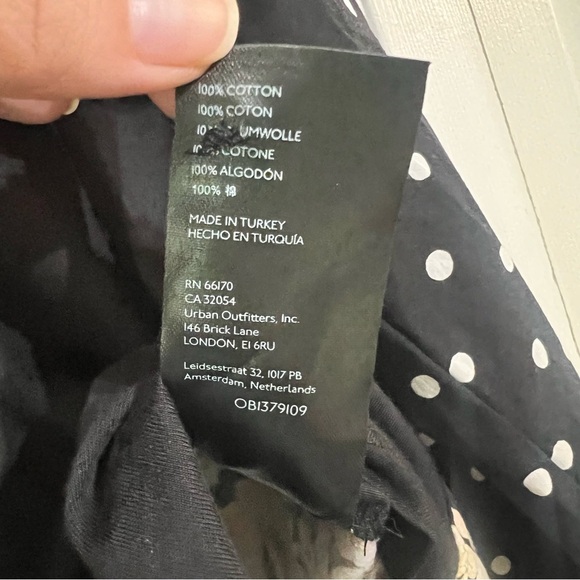 Anthropologie Maeve Split-Back Top Blouse Black Polka Dot Floral Medium Cotton - Picture 10 of 10